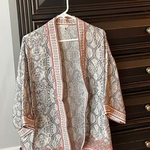 Kimono style open front jacket